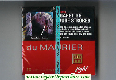 Du Maurier Light cigarettes wide flat hard box